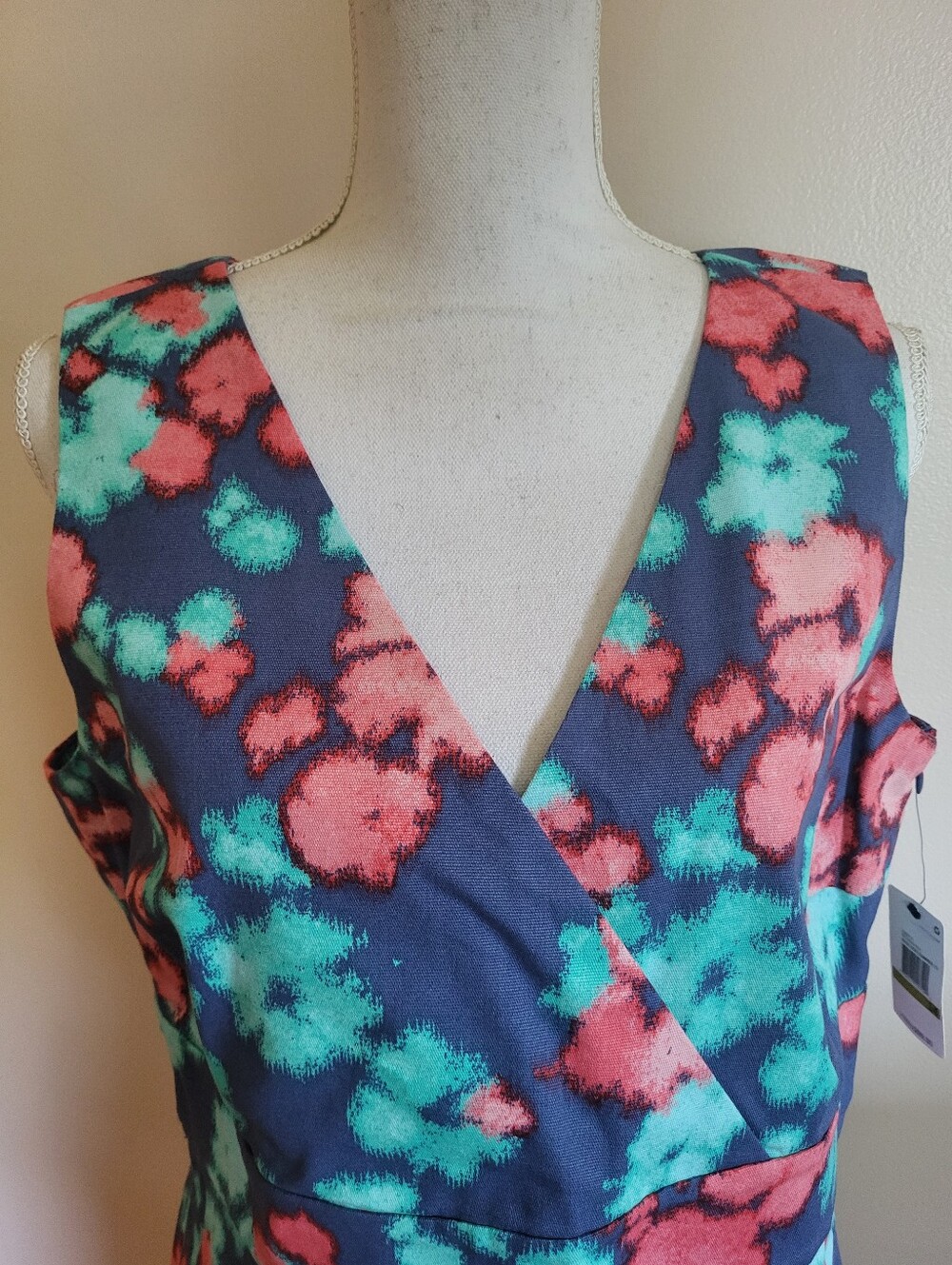 Nautica Cotton Print Sheath Dress Size 14 NWT - Picture 7 of 10